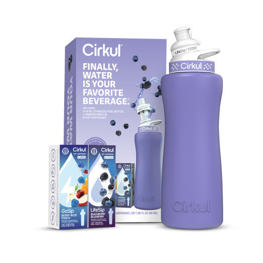 32oz. Matte Periwinkle Stainless Steel Bottle Starter Kit D8